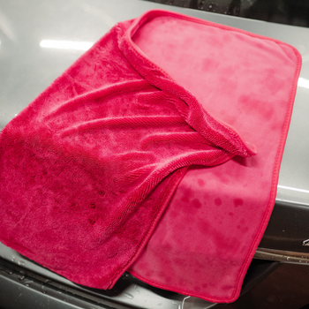 Prosop microfibră ultra absorbant AMOS Powerfluff roz 1000 GSM 60*80cm + manusa CADOU