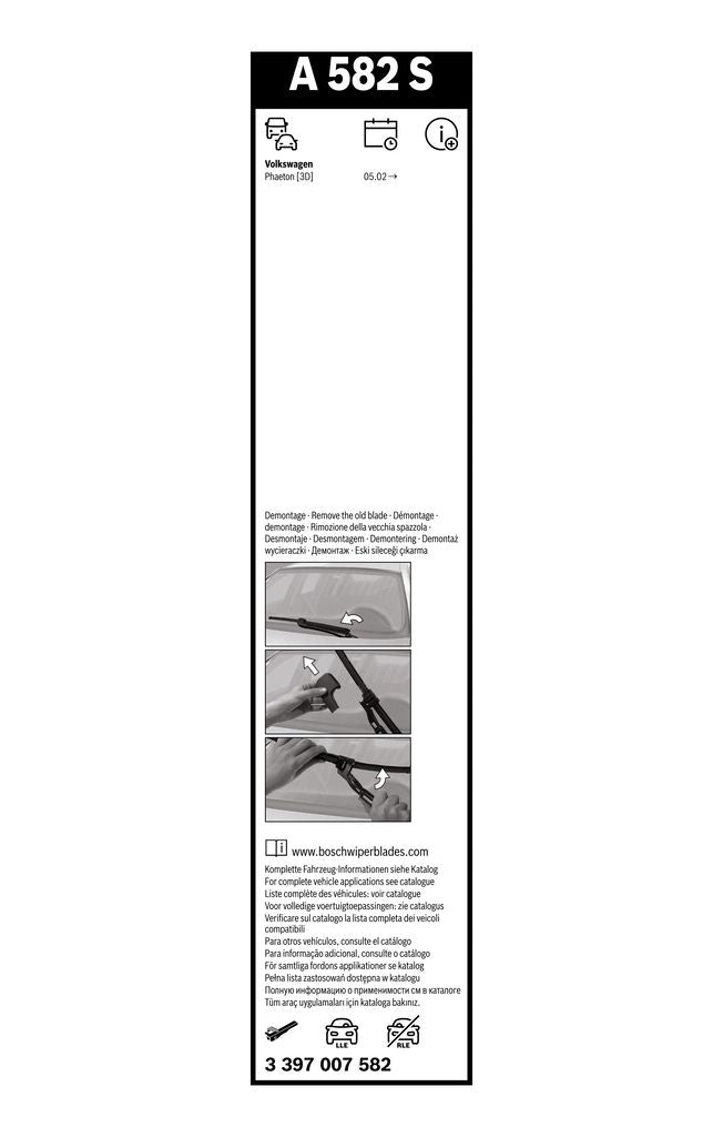 Lamela Stergator Volkswagen Phaeton, fabricatie 2002-2016, caroserie Sedan | STB3397007582