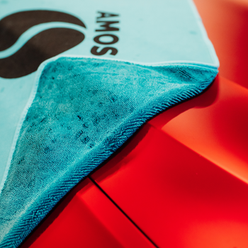 Prosop microfibră ultra absorbant AMOS Powerfluff albastru 1000 GSM 60*80cm + manusa CADOU