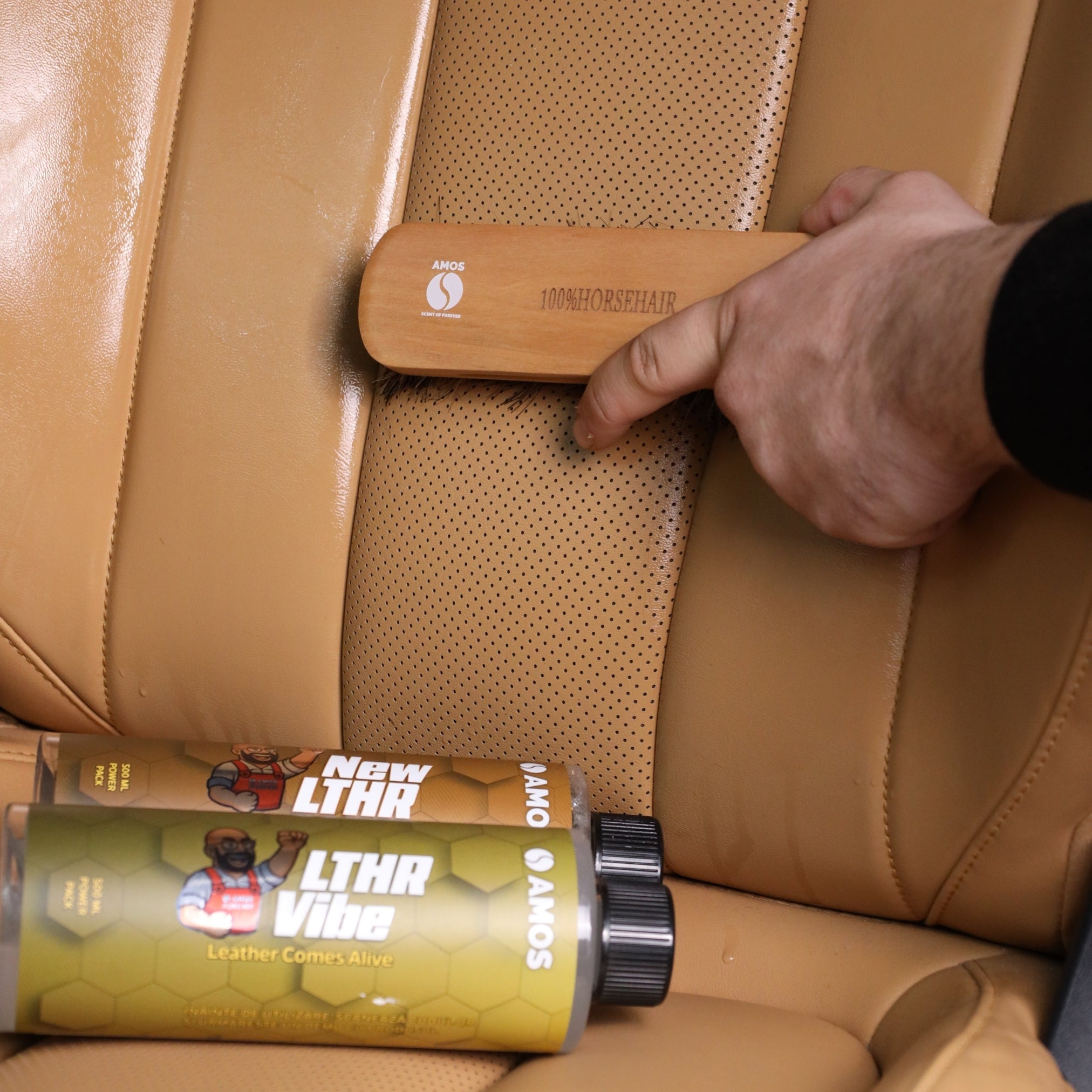 Perie lemn cu par de cal pentru interior