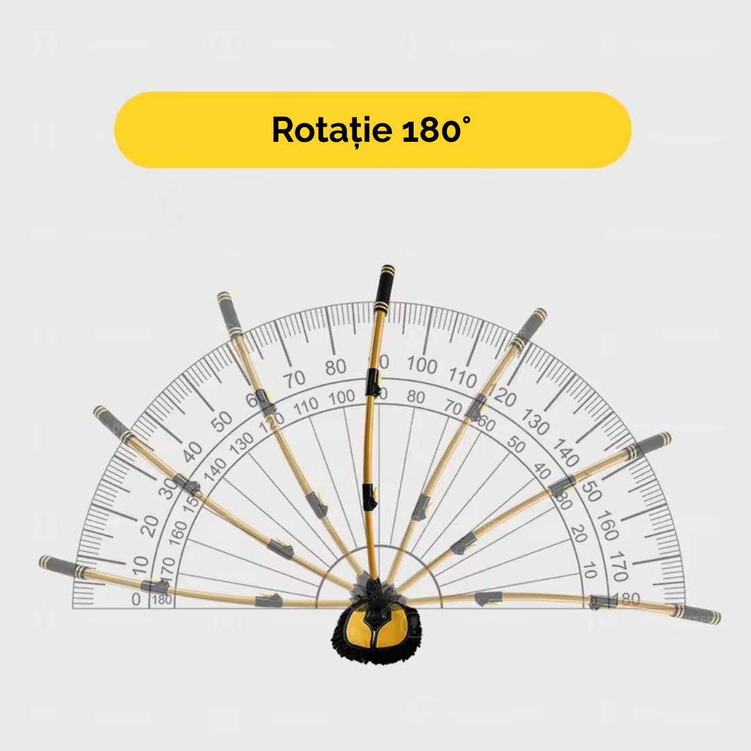 Mop Telescopic Rotativ 180° pentru Spălare Auto
