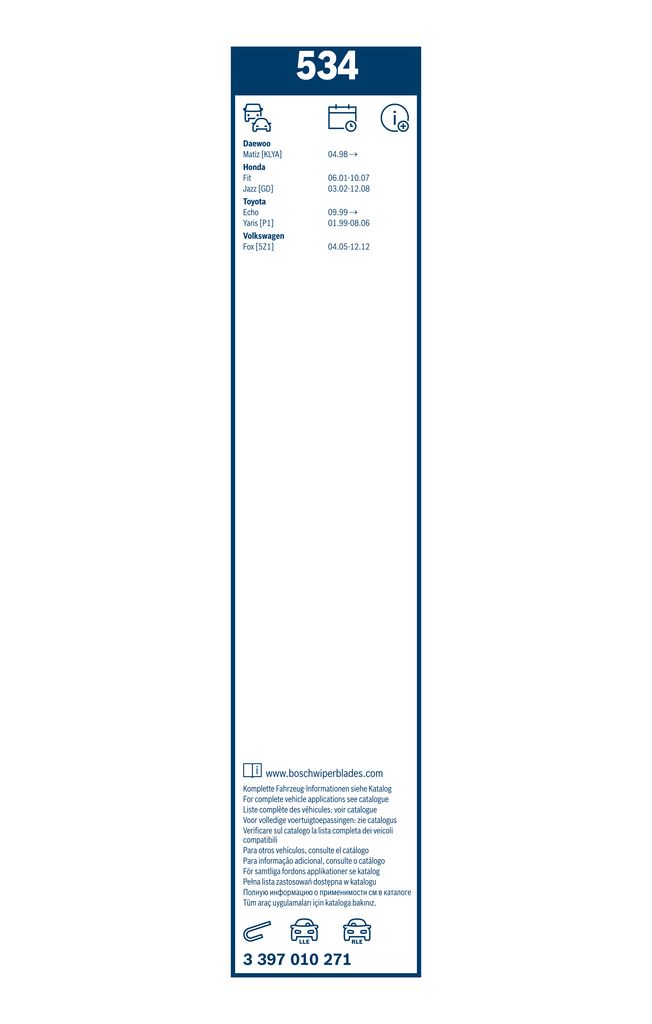 Lamela Stergator Daewoo Matiz, fabricatie 1998-2002, caroserie Hatchback | STB3397010271