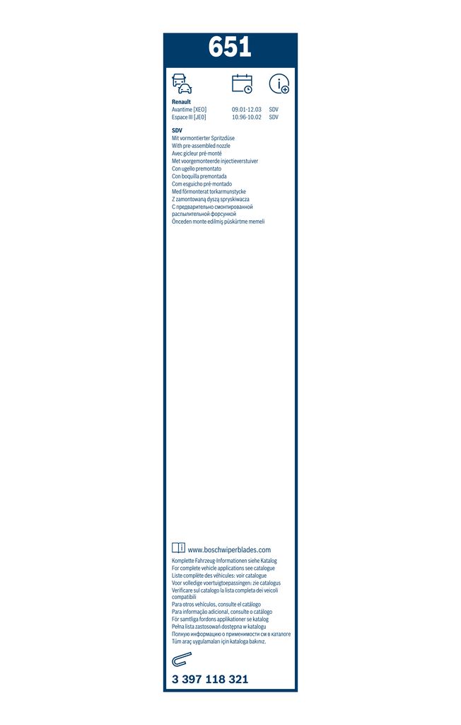 Lamela Stergator Renault Espace IV, fabricatie 1996-2002, caroserie Minivan | STB3397118321