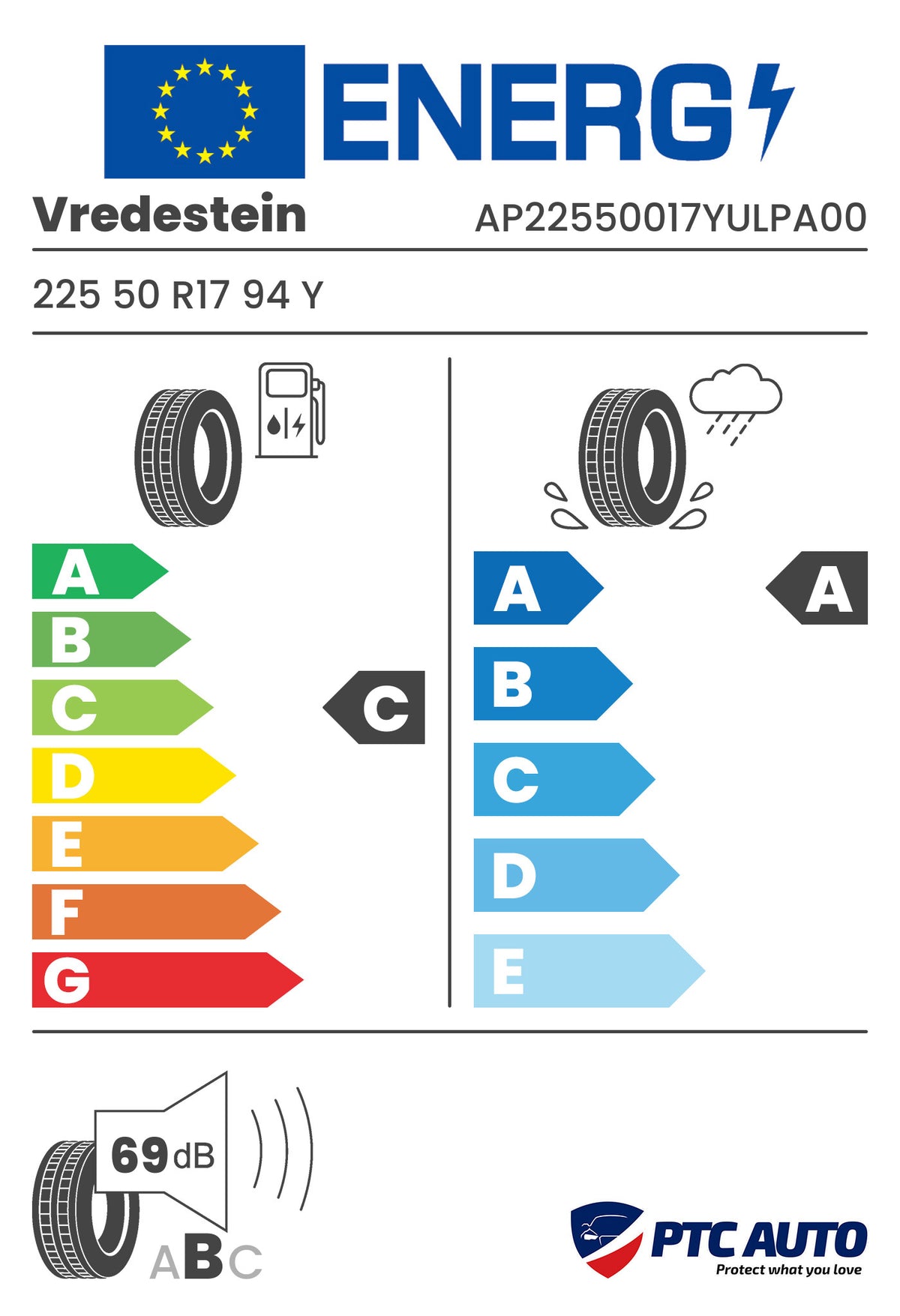 Anvelopa Vara Vredestein 225/50 R17 Ultrac+ 94Y