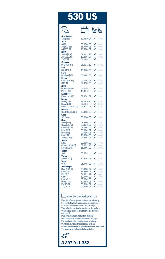 Lamela Stergator Volkswagen Fox, fabricatie 2005-2011, caroserie Hatchback | STB3397011352