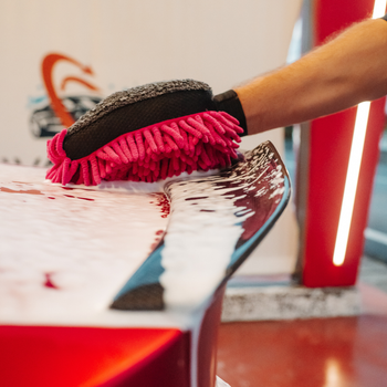 Prosop microfibră ultra absorbant AMOS Powerfluff roz 1000 GSM 60*80cm + manusa CADOU