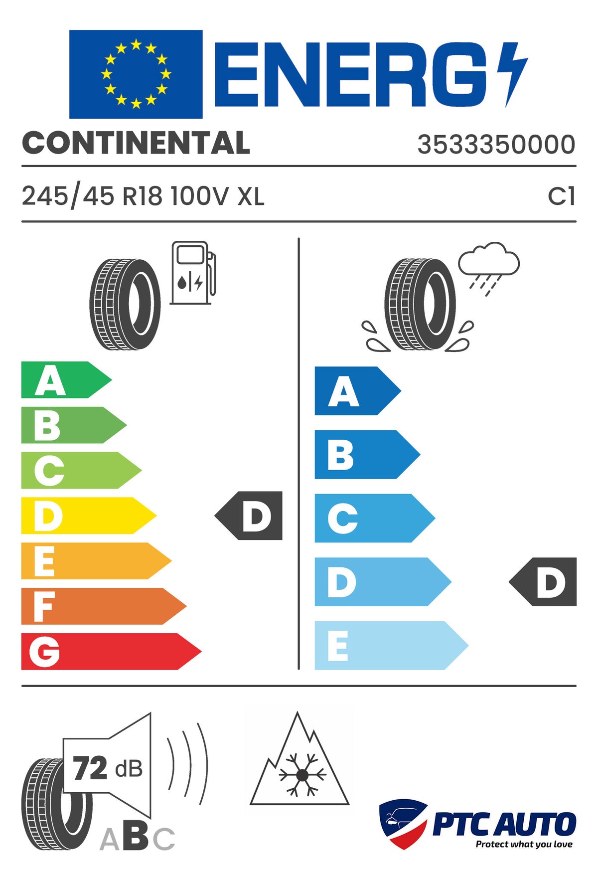 Anvelopa Iarna Continental 245/45 R18 CONTIWINTERCONTACT TS 810 S 100V XL (*) M+S 3PMSF