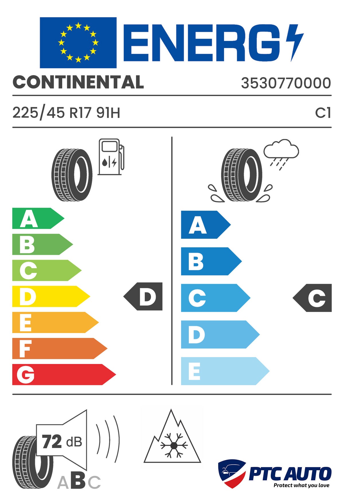 Anvelopa Iarna Continental 225/45 R17 CONTIWINTERCONTACT TS 830 P 91H M+S 3PMSF