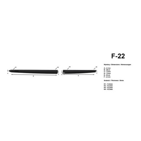 Bandouri laterale Mazda 3 III, an fabricatie 09.2013 - 02.2019, caroserie hatchback | F-22