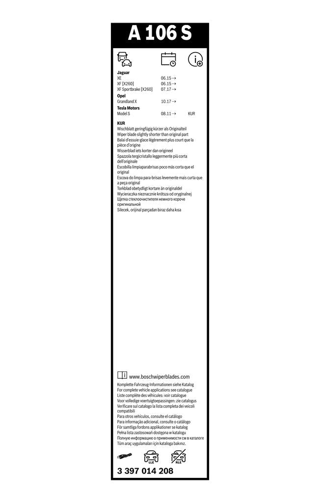 Lamela Stergator Jaguar XF, fabricatie 2015+, caroserie Sedan | STB3397014208