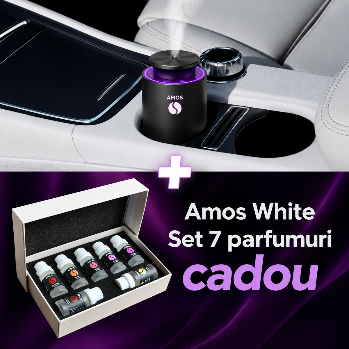 Difuzor de parfum Amos Supreme pentru masina si acasa - parfum inclus