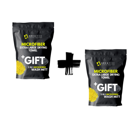 Pachet: 2 x Prosop microfibra ultra large Arka Ride 1000 GSM + 2 x manusa CADOU