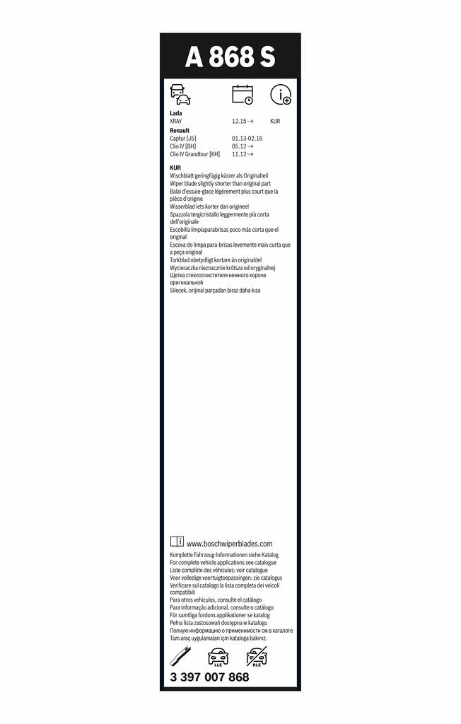 Lamela Stergator Renault Clio, fabricatie 2012-2021, caroserie Combi | STB3397007868