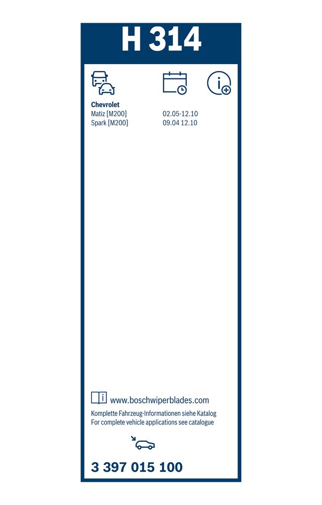 Lamela Stergator Chevrolet Matiz, fabricatie 2005+, caroserie Hatchback | STB3397015100