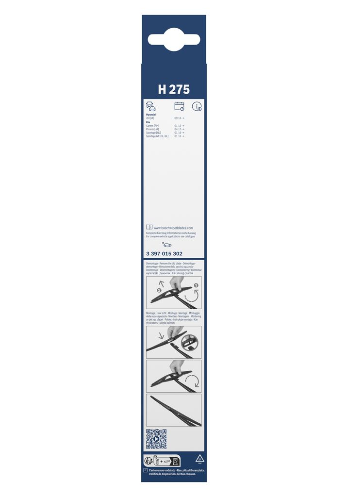 Lamela Stergator Kia Carens IV, fabricatie 2015-2016, caroserie Minivan | STB3397015302