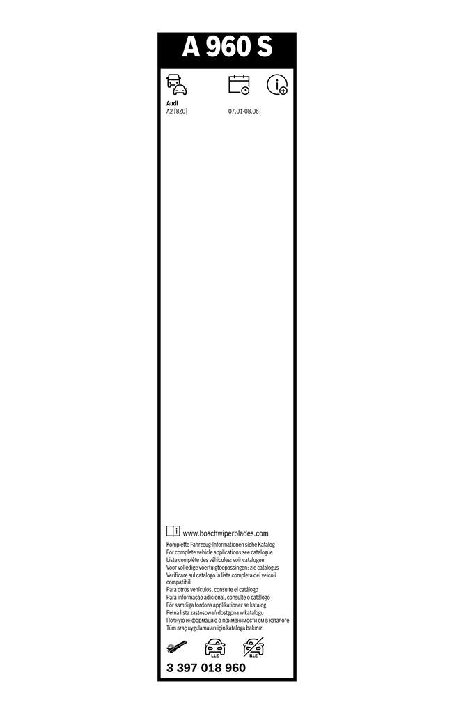 Lamela Stergator Audi A2, fabricatie 2000-2005, caroserie Hatchback | STB3397018960