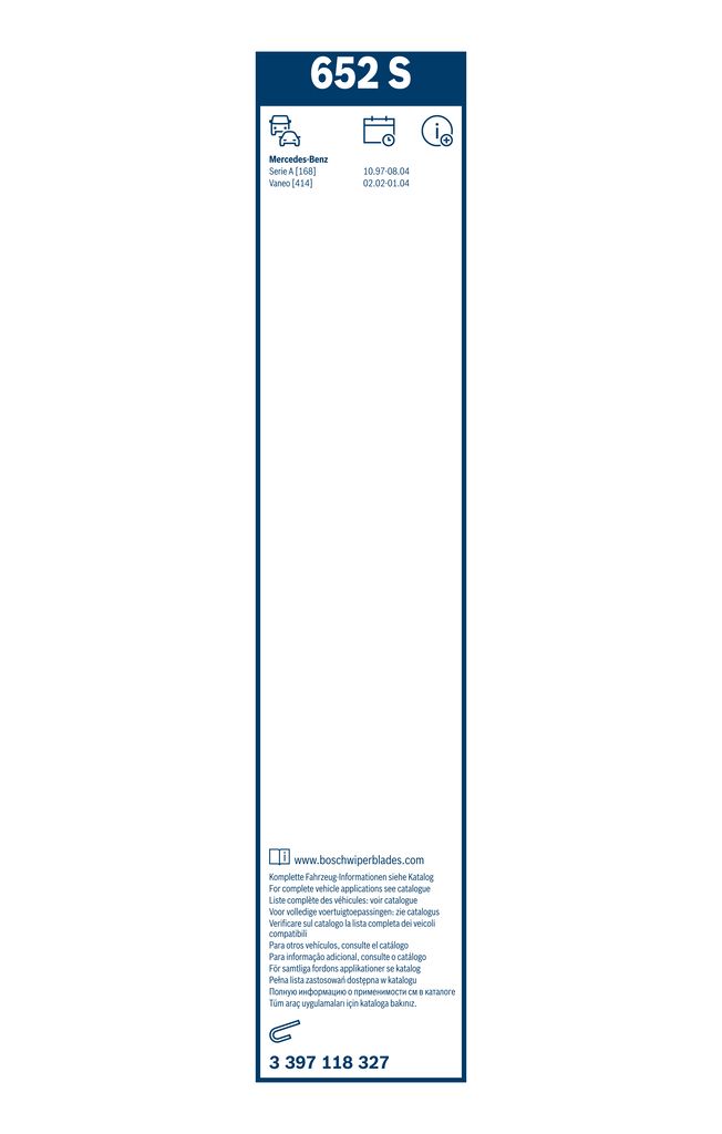 Lamela Stergator Mercedes A-Class, fabricatie 1997-2004, caroserie Hatchback | STB3397118327