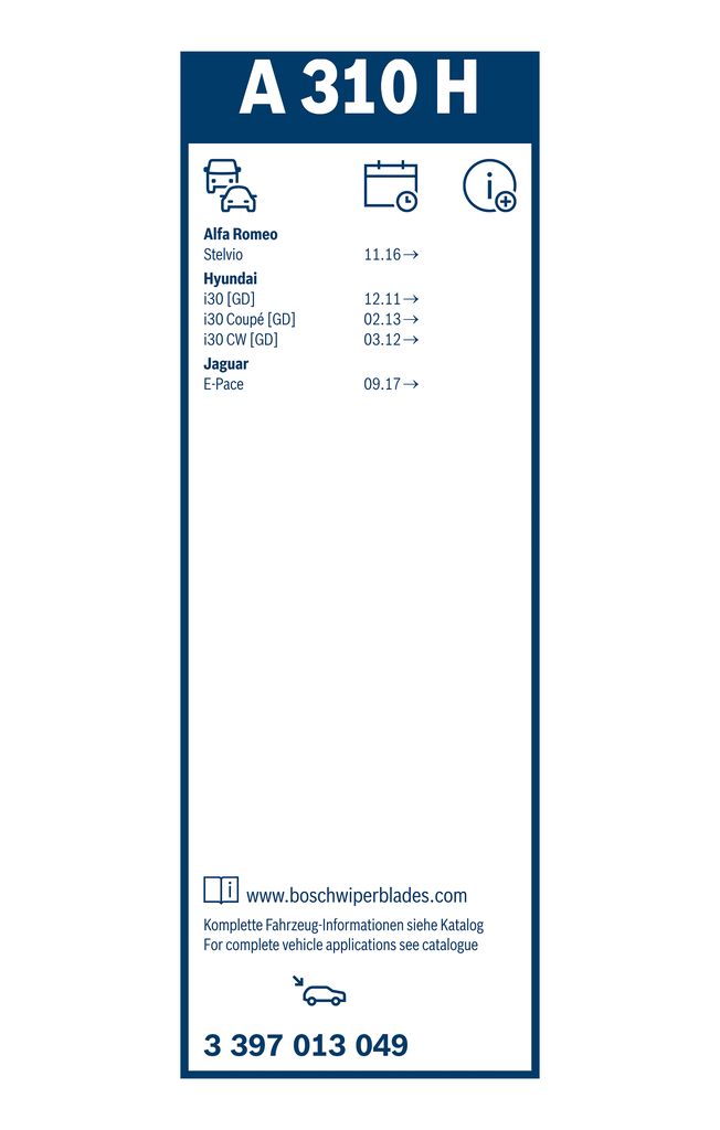Lamela Stergator Hyundai I30, fabricatie 2012+, caroserie Combi | STB3397013049