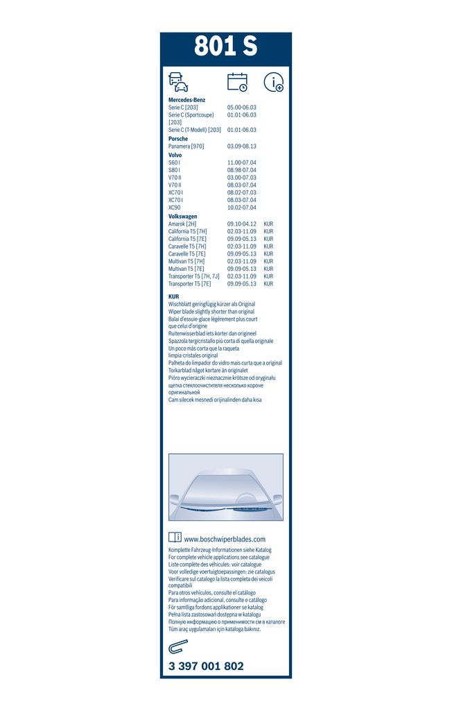 Lamela Stergator Volkswagen California, fabricatie 2007-2015, caroserie Minivan | STB3397001802
