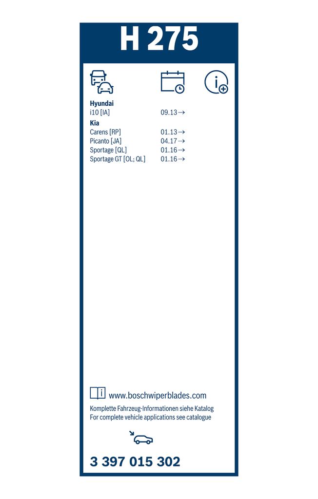 Lamela Stergator Kia Carens IV, fabricatie 2015-2016, caroserie Minivan | STB3397015302