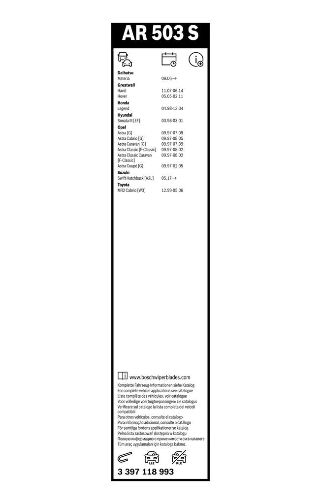 Lamela Stergator Opel Astra H, fabricatie 2004-2009, caroserie Sedan | STB3397118993