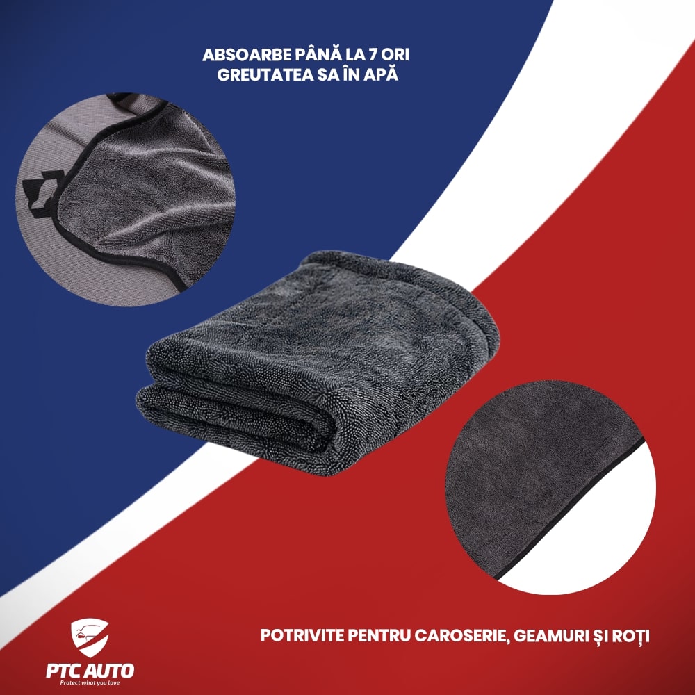 Prosop microfibra ultra large Arka Ride 1000 GSM + manusa CADOU