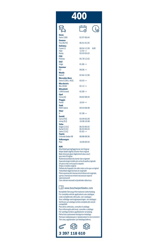 Lamela Stergator Ford Escort, fabricatie 1973-1980, caroserie Sedan | STB3397118610