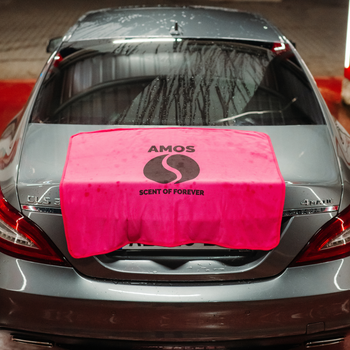 Prosop microfibră ultra absorbant AMOS Powerfluff roz 1000 GSM 60*80cm + manusa CADOU