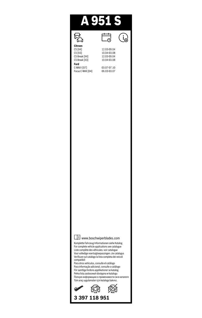 Lamela Stergator Citroen C5 I, fabricatie 2001-2008, caroserie Combi | STB3397118951