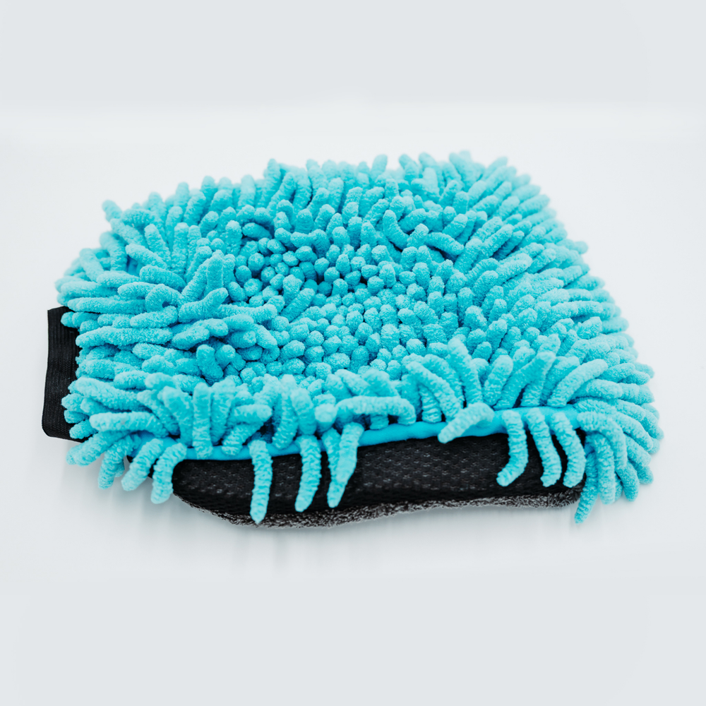 Prosop microfibră ultra absorbant AMOS Powerfluff albastru 1000 GSM 60*80cm + manusa CADOU