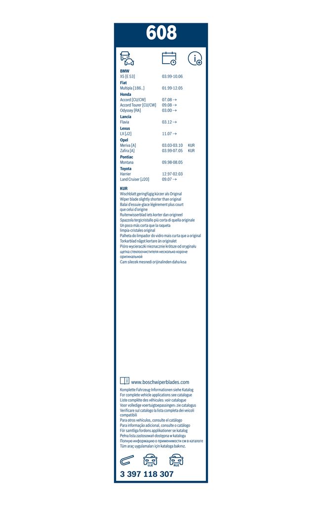 Lamela Stergator Chevrolet Zafira, fabricatie 2001-2012, caroserie Minivan | STB3397118307