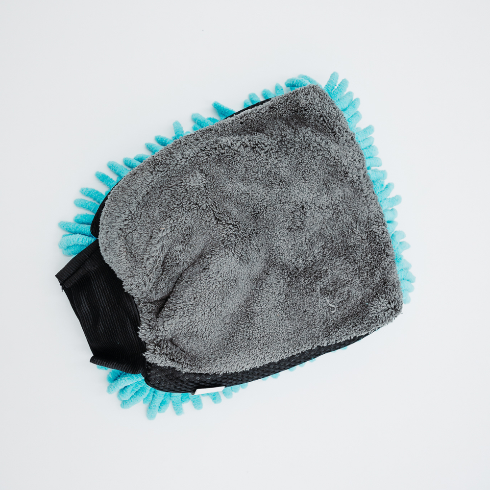 Prosop microfibră ultra absorbant AMOS Powerfluff albastru 1000 GSM 60*80cm + manusa CADOU