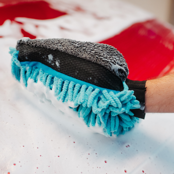 Prosop microfibră ultra absorbant AMOS Powerfluff albastru 1000 GSM 60*80cm + manusa CADOU