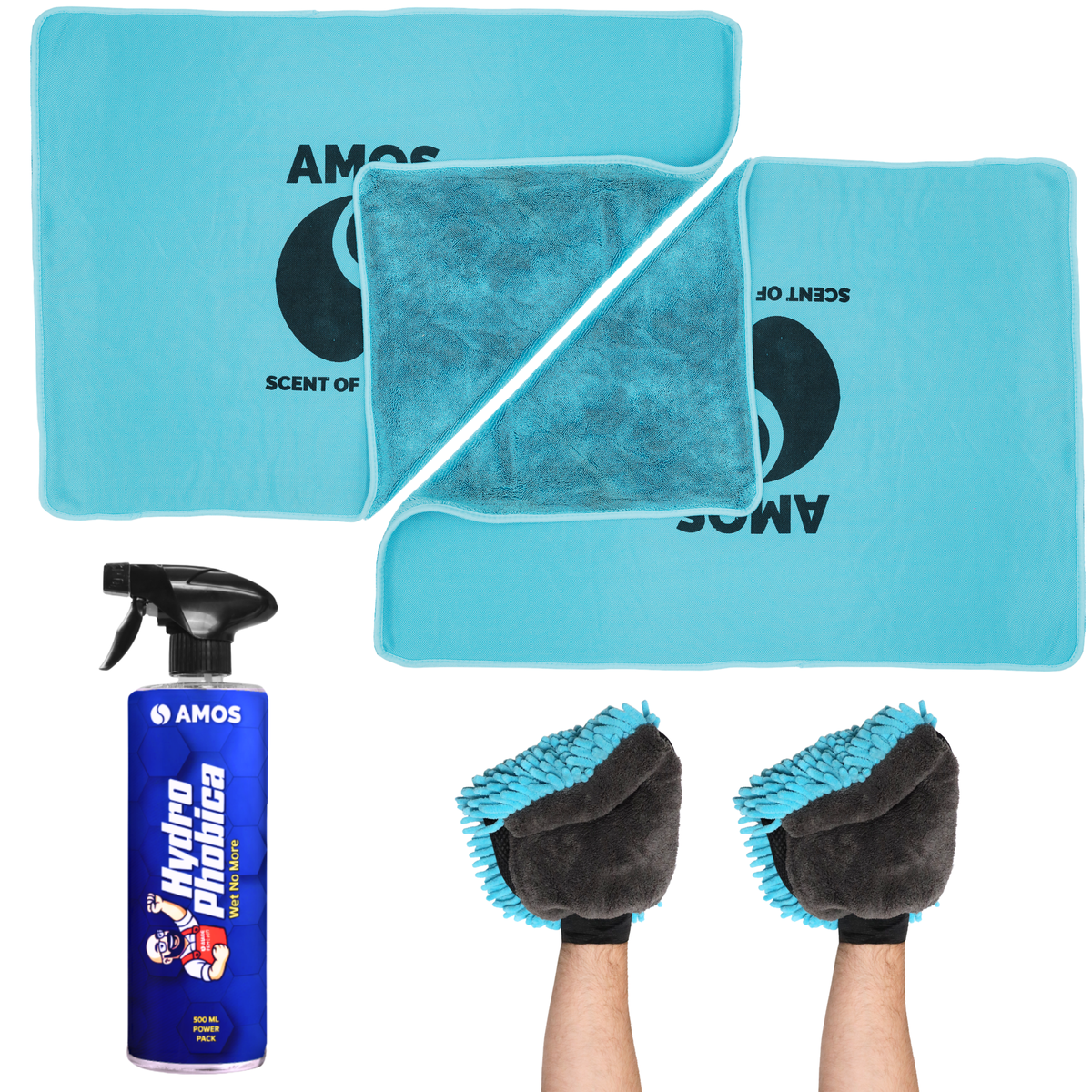 Smart Dry: Sigilant cu efect hidrofob + 2 Prosoape Ultra absorbante 1000GSM albastru + 2 Mănuși CADOU