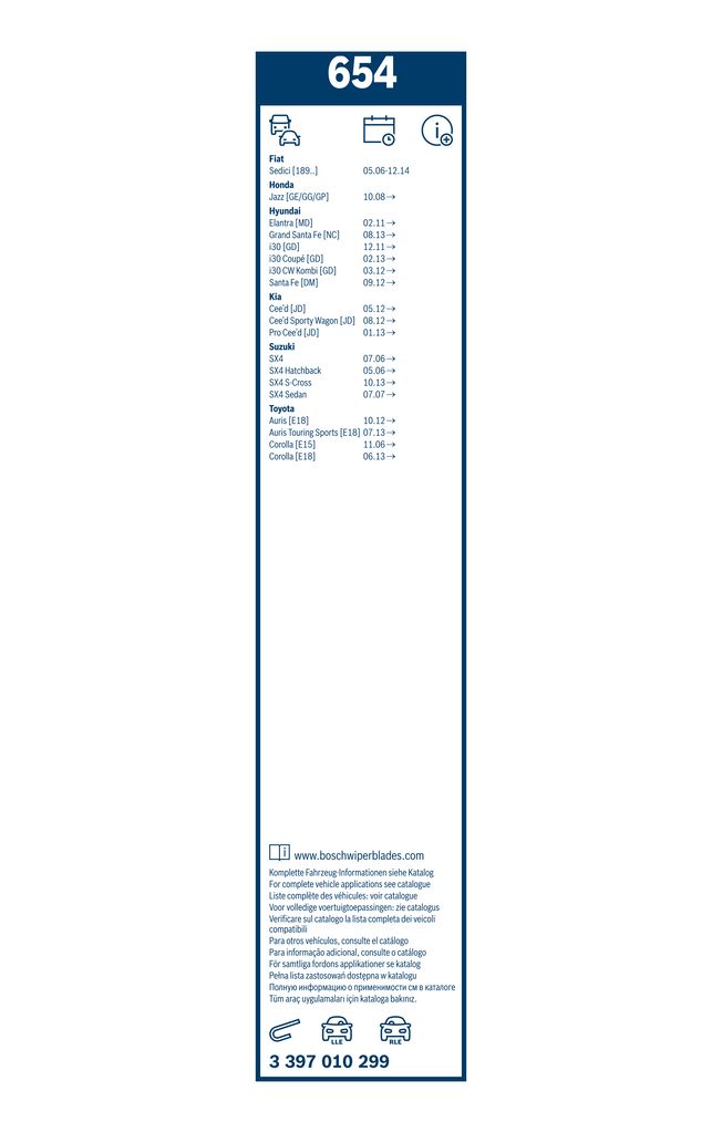 Lamela Stergator Toyota Auris, fabricatie 2013-2018, caroserie Combi | STB3397010299