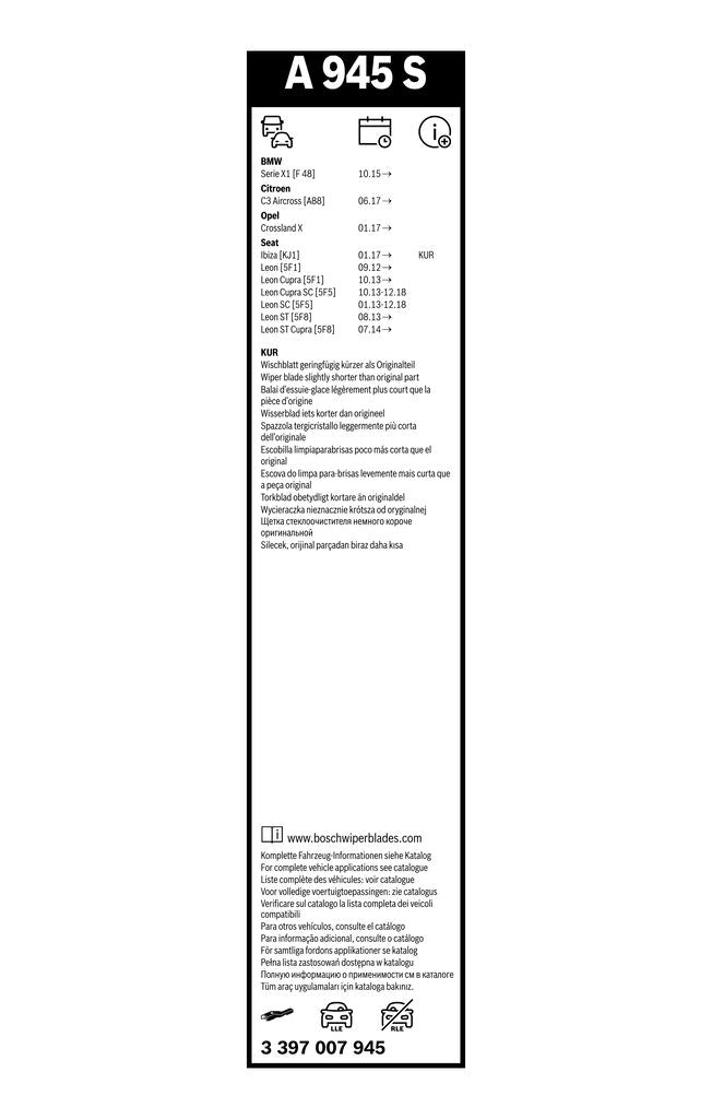 Lamela Stergator Opel Crossland X, fabricatie 2018+, caroserie SUV | STB3397007945