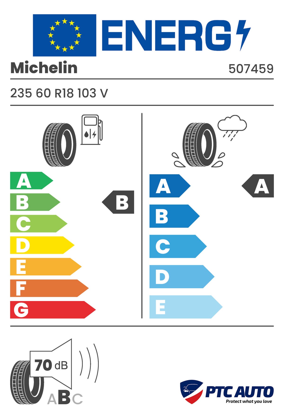 MICHELIN 235/60 R18 103V LATITUDE SPORT 3 GRNX VOL (B-A-B[70])(4x4 vara)