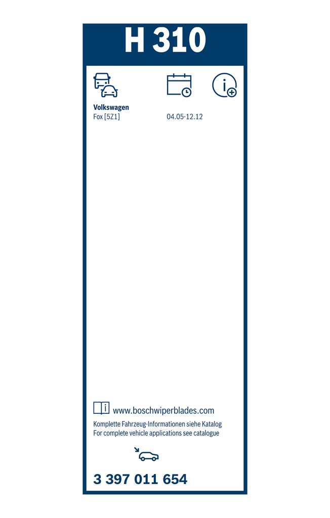 Lamela Stergator Volkswagen Fox, fabricatie 2005-2011, caroserie Hatchback | STB3397011654