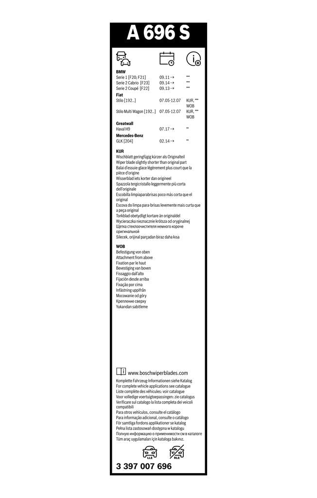 Lamela Stergator Fiat Stilo, fabricatie 2001-2007, caroserie Hatchback | STB3397007696