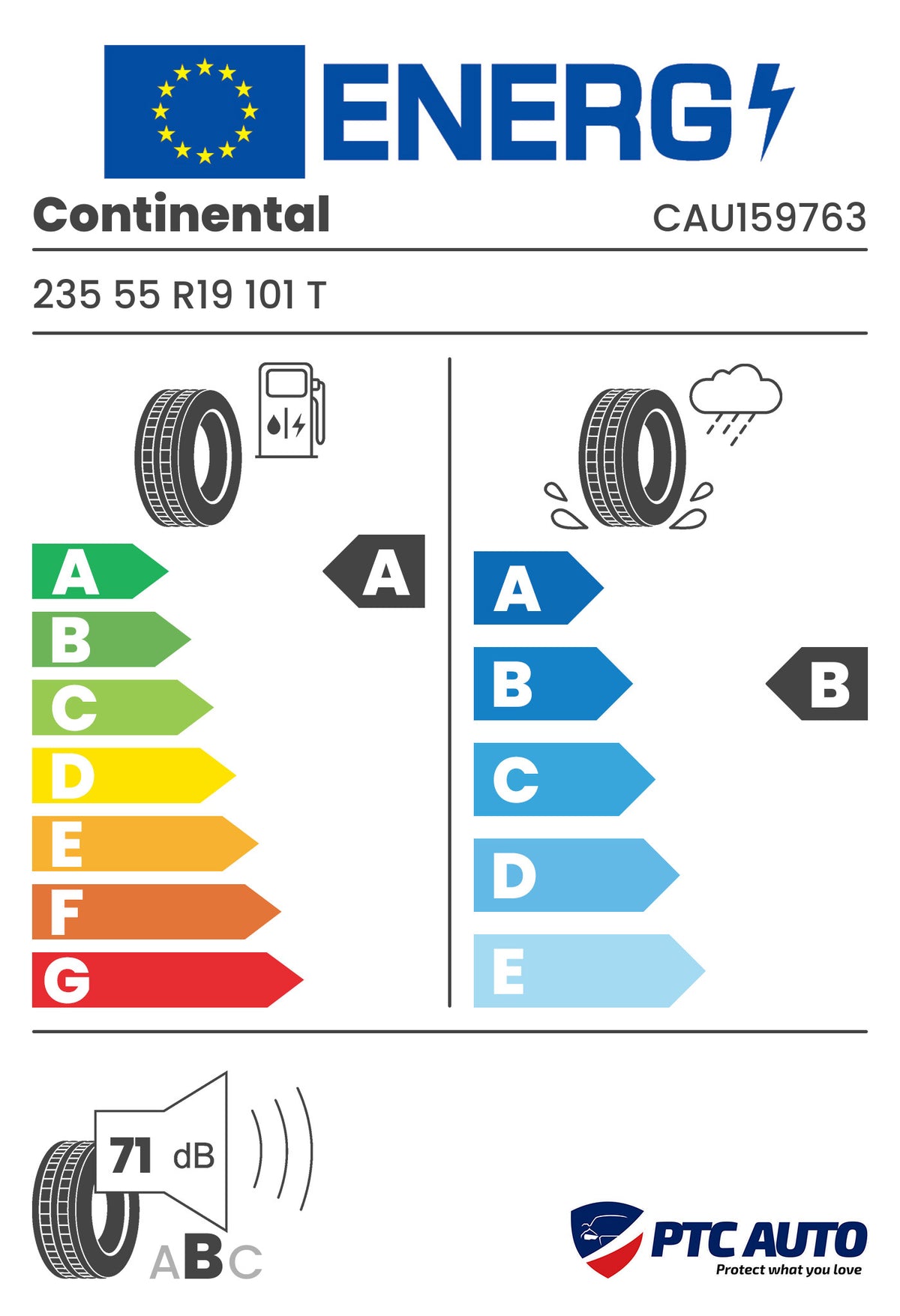 CONTINENTAL 235/55 R19 101T ECOCONTACT 6 Q SEAL (A-B-B[71])(4x4 vara)