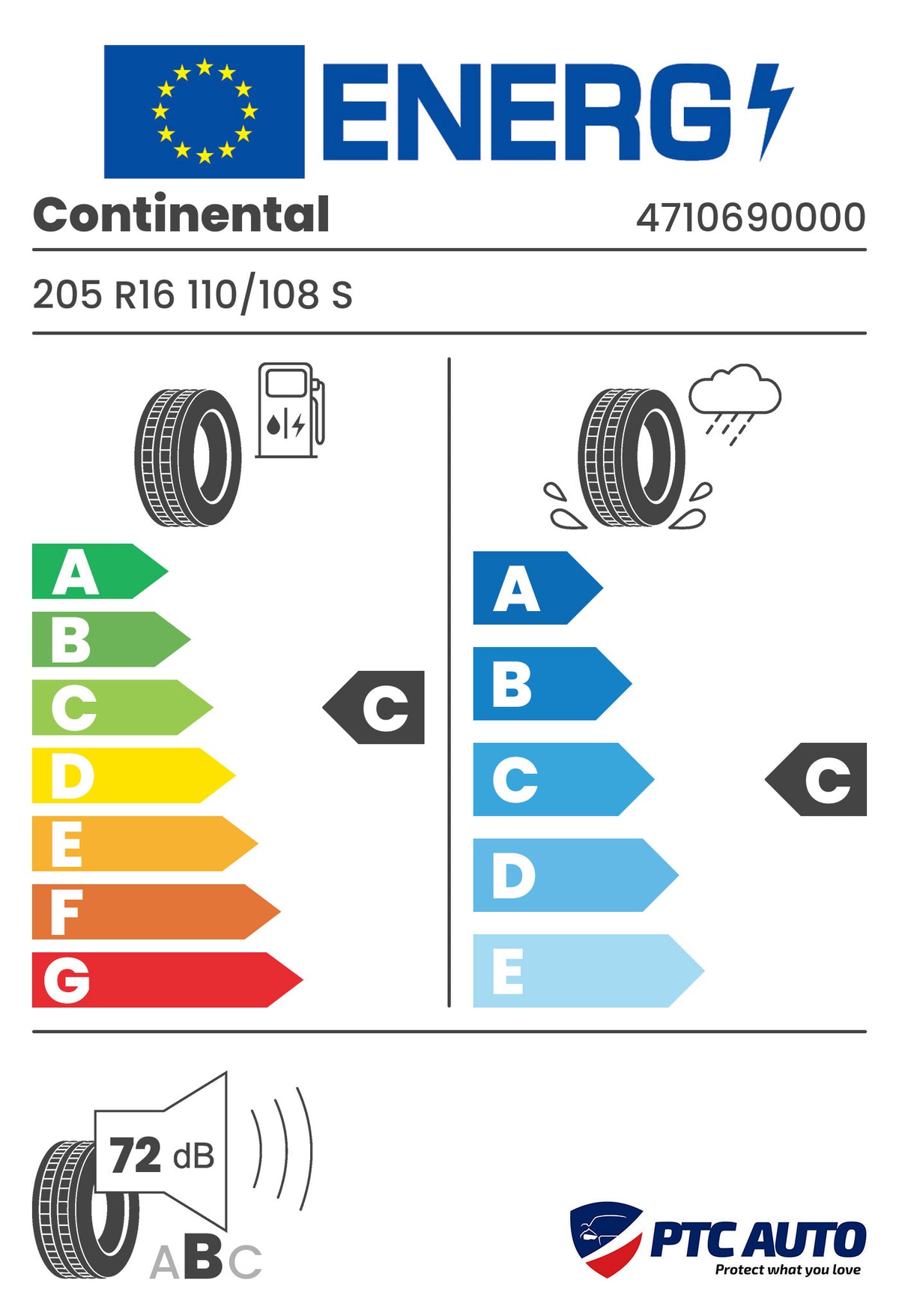 CONTINENTAL 205 R16 110/108S FR CONTICROSSCONTACT LX 2 M+S (C-C-B[72])(4x4 vara)