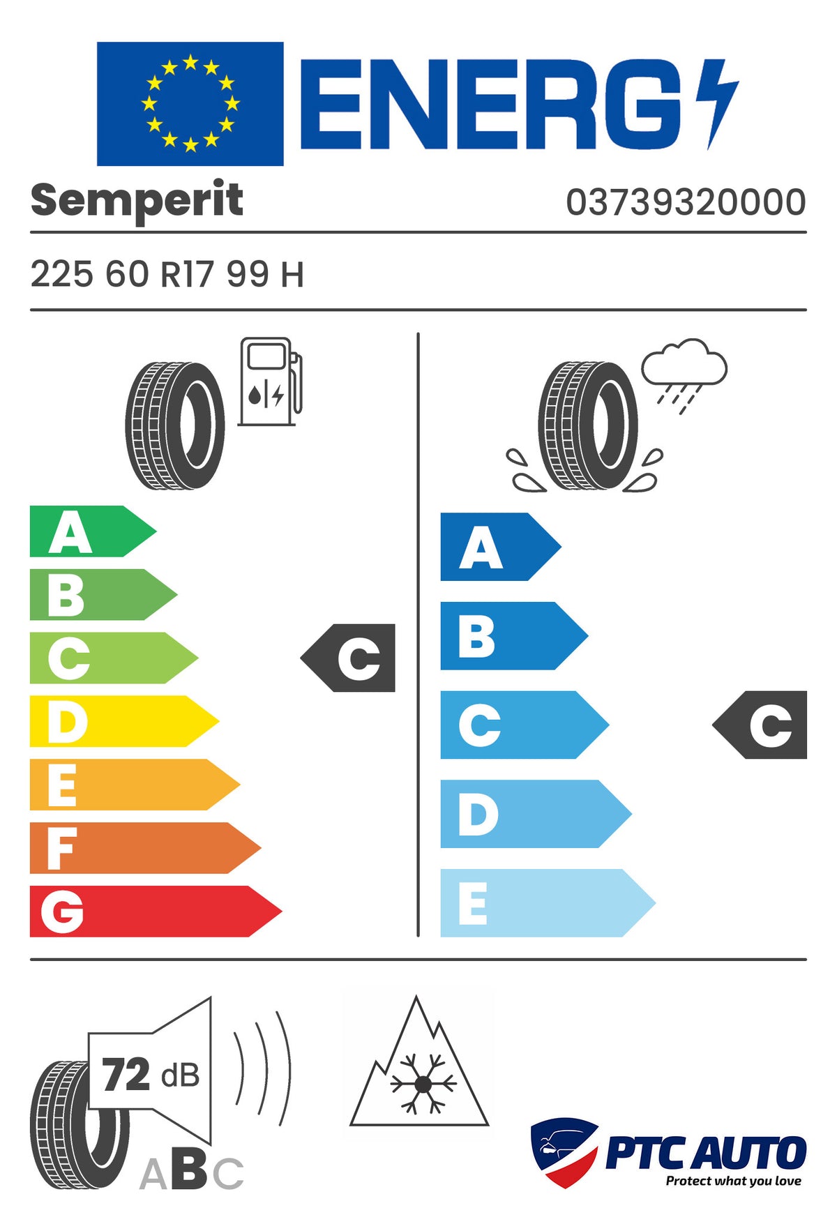 SEMPERIT 225/60 R17 99H FR SPEED-GRIP 5 M+S 3PMSF (C-C-B[72])(Turisme iarna)