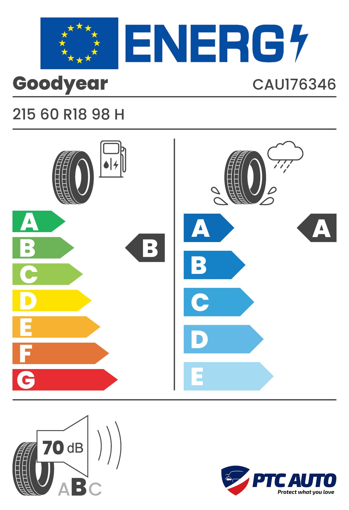 GOODYEAR 215/60 R18 98H EFFICIENTGRIP 2 SUV (B-A-B[70])(4x4 vara)