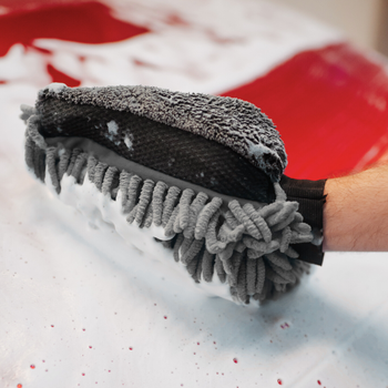 Prosop microfibră ultra absorbant AMOS Powerfluff gri 1000 GSM 60*80cm + manusa CADOU