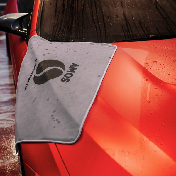 Prosop microfibră ultra absorbant AMOS Powerfluff gri 1000 GSM 60*80cm + manusa CADOU