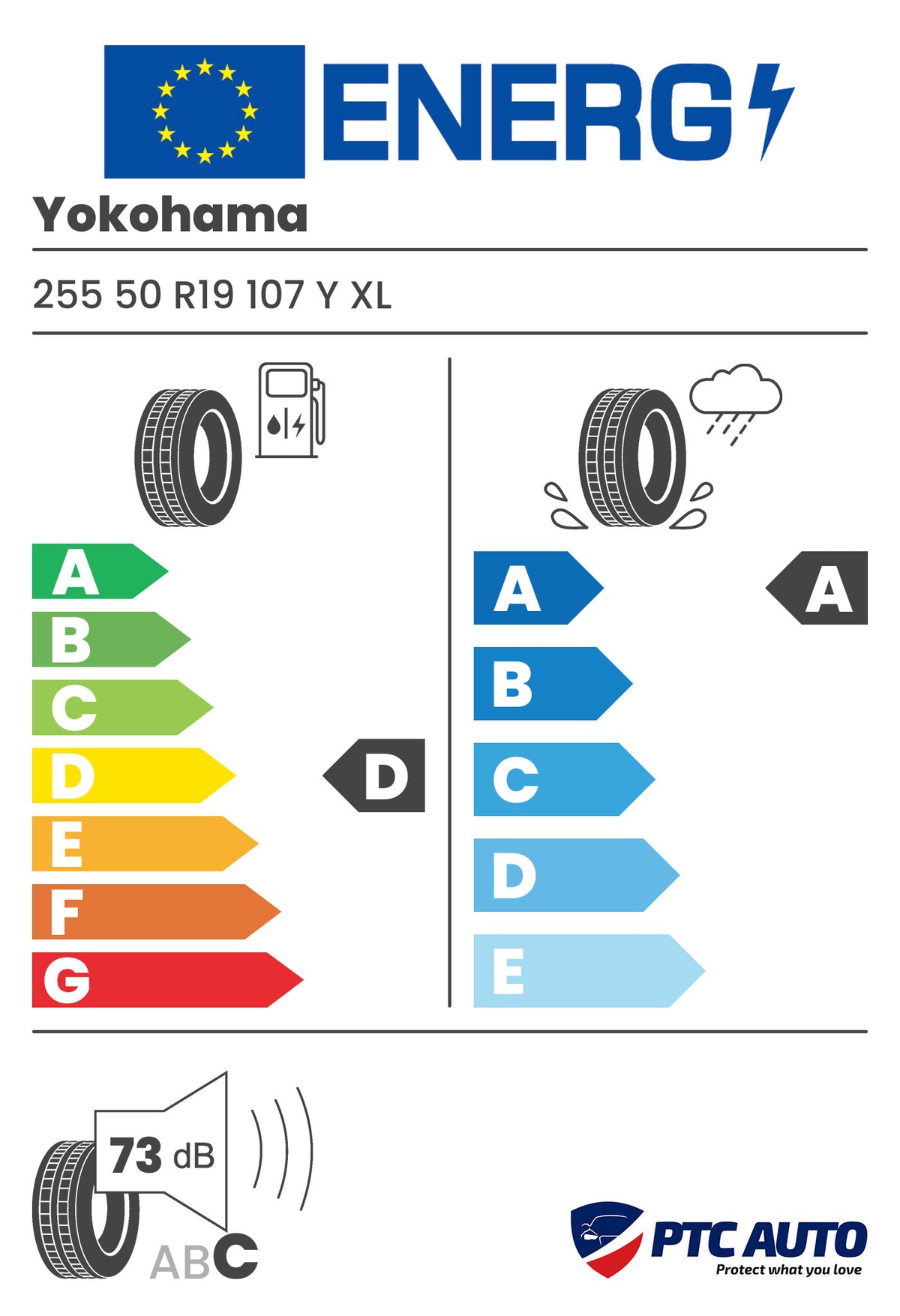 YOKOHAMA 255/50 R19 107Y XL RPB ADVAN Sport V107 SUV (D-A-B[73])(4x4 vara)