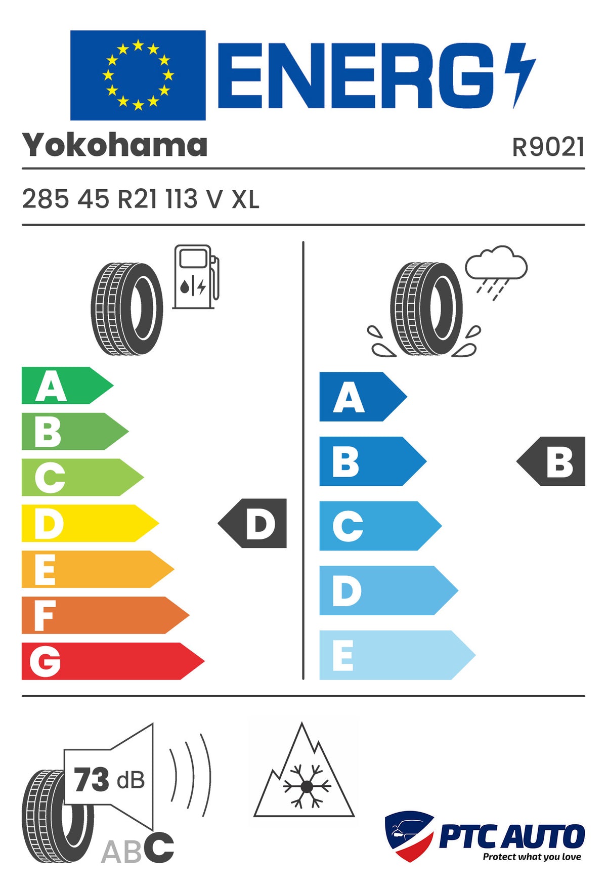 YOKOHAMA 285/45 R21 113V XL RPB BluEarth*WINTER V906 M+S 3PMSF (D-B-B[73])(4x4 iarna)