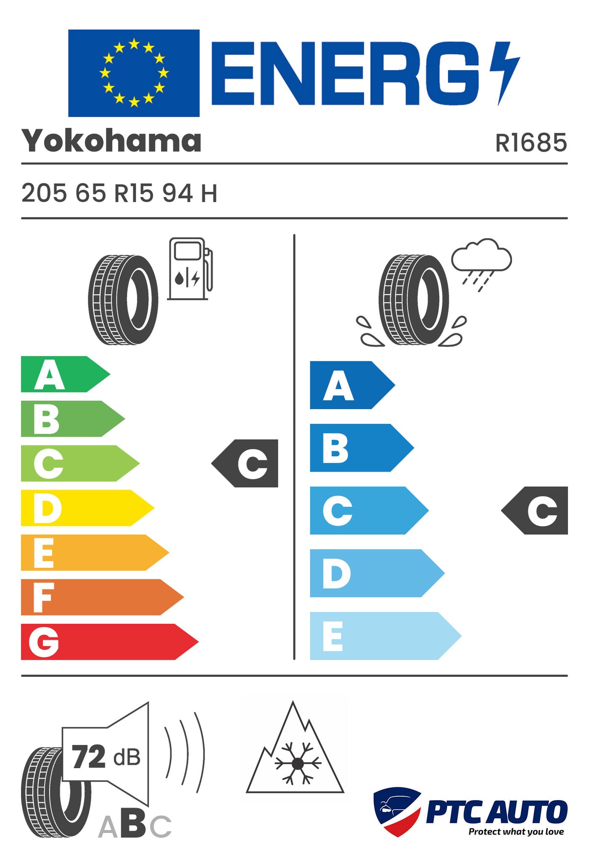 YOKOHAMA 205/65 R15 94H BluEarth*Winter V905 M+S 3PMSF (C-C-B[72])(Turisme iarna)