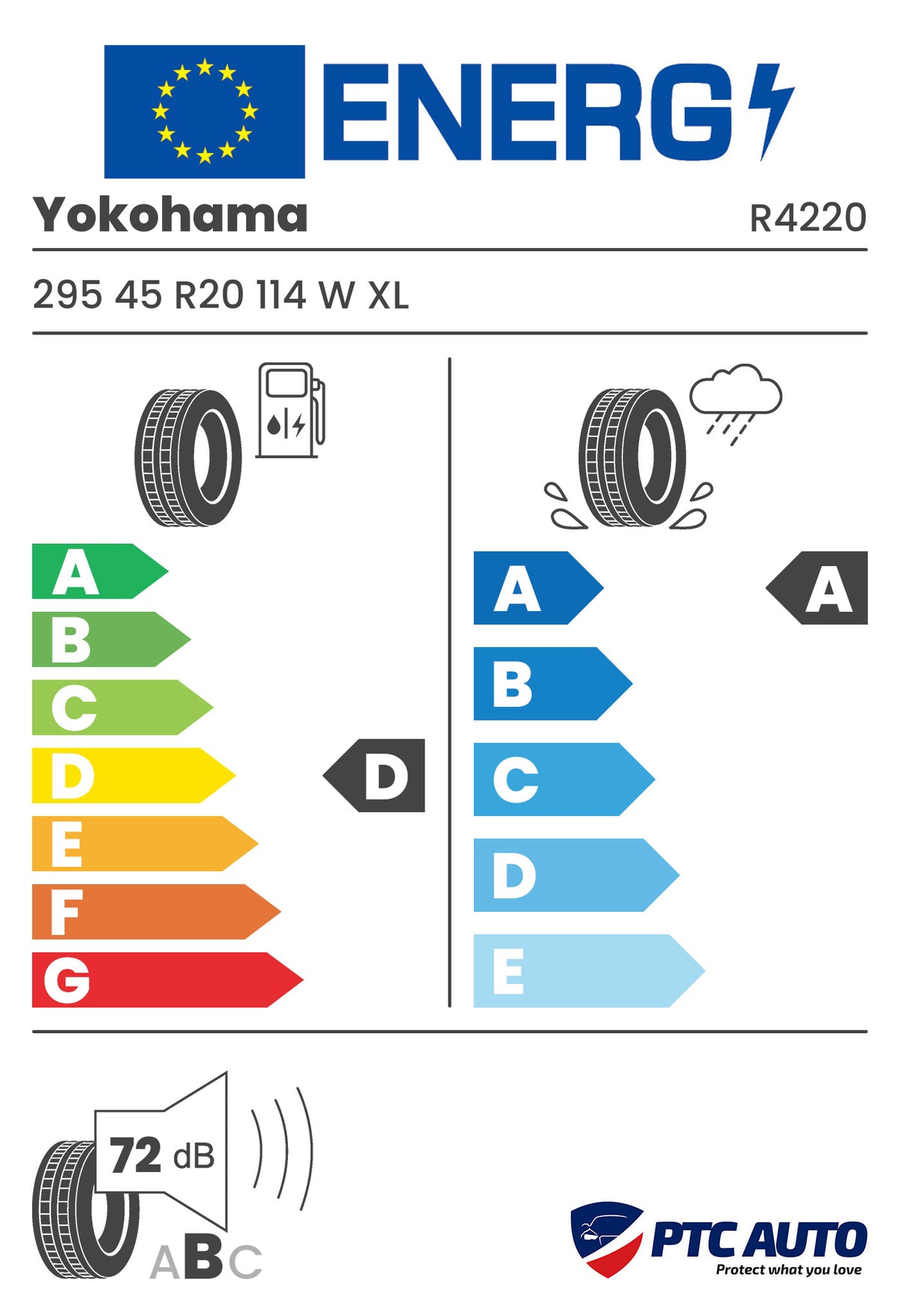 YOKOHAMA 295/45 R20 114W XL RPB ADVAN Sport V105 (D-A-A[72])(4x4 vara)
