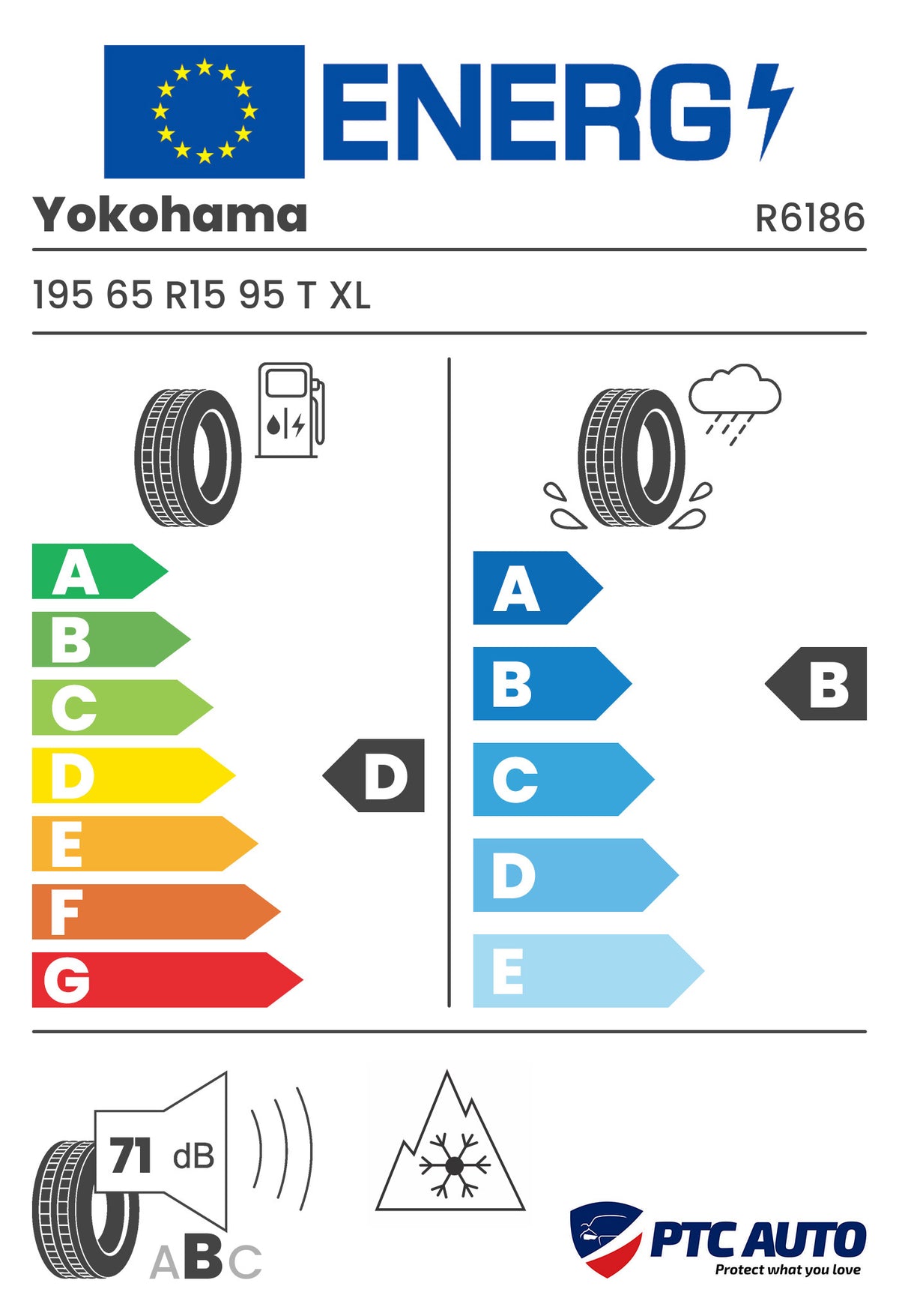 YOKOHAMA 195/65 R15 95T XL BluEarth*WINTER V906 M+S 3PMSF (D-B-B[71])(Turisme iarna)